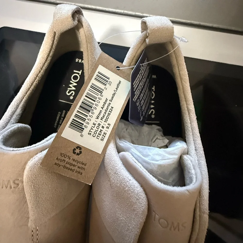 TOMS Light Tan Suede Slip-Ons‎